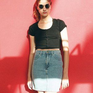 American Apparel Button Front Crop Top